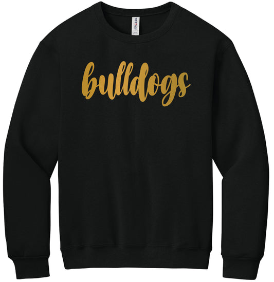 PRE-ORDER TILL 10/15 - BULLDOGS METALLIC GOLD PUFF - BLACK SWEATSHIRT