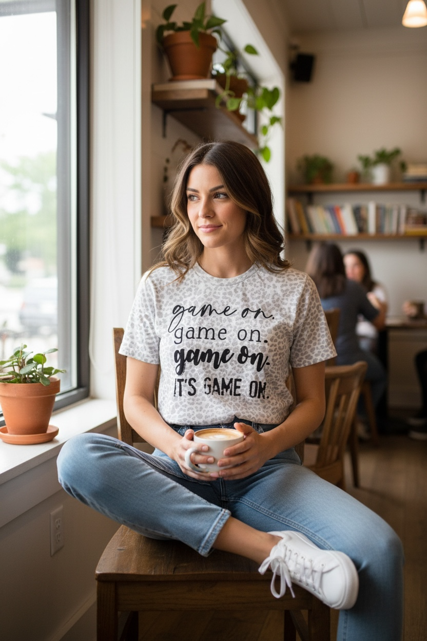 GAME ON LEOPARD TEE