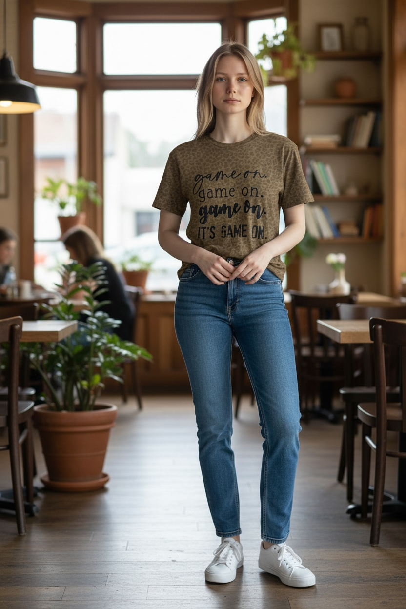GAME ON LEOPARD TEE