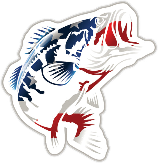 BASS FISHING STICKER